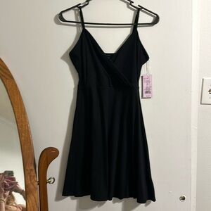 Comfy black dress.